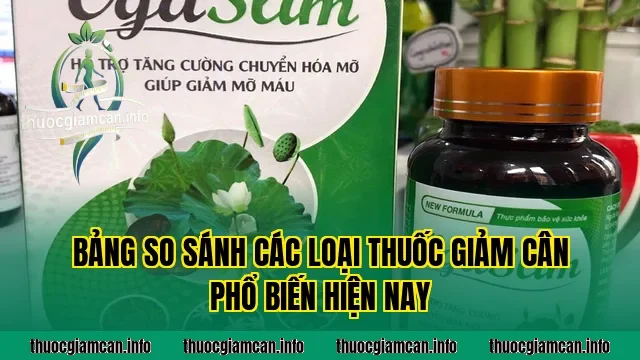 Bảng so sánh các loại thuốc giảm cân phổ biến hiện nay